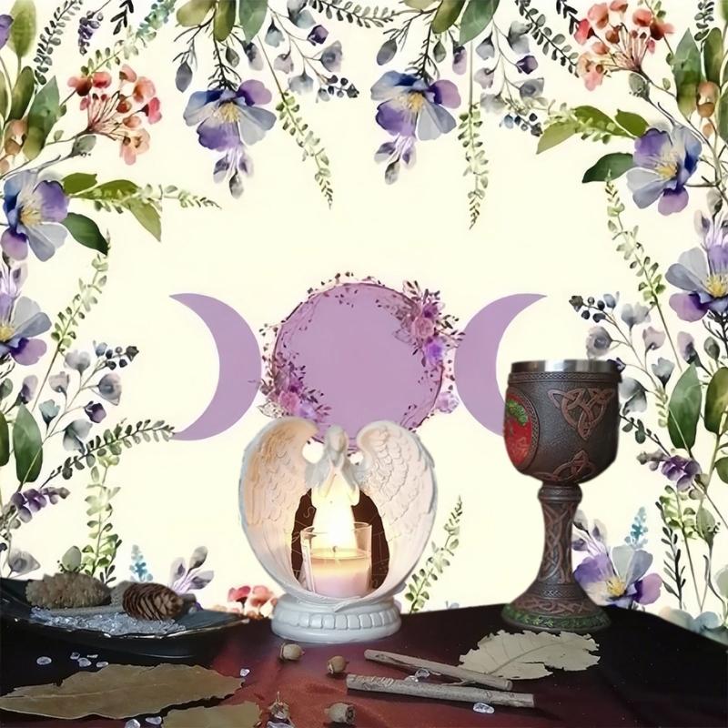 Moon Flower Pattern Astrology Tablecloth Tarots Divinations Tablecloth Altars Cloth Divinations Board Game Accessories