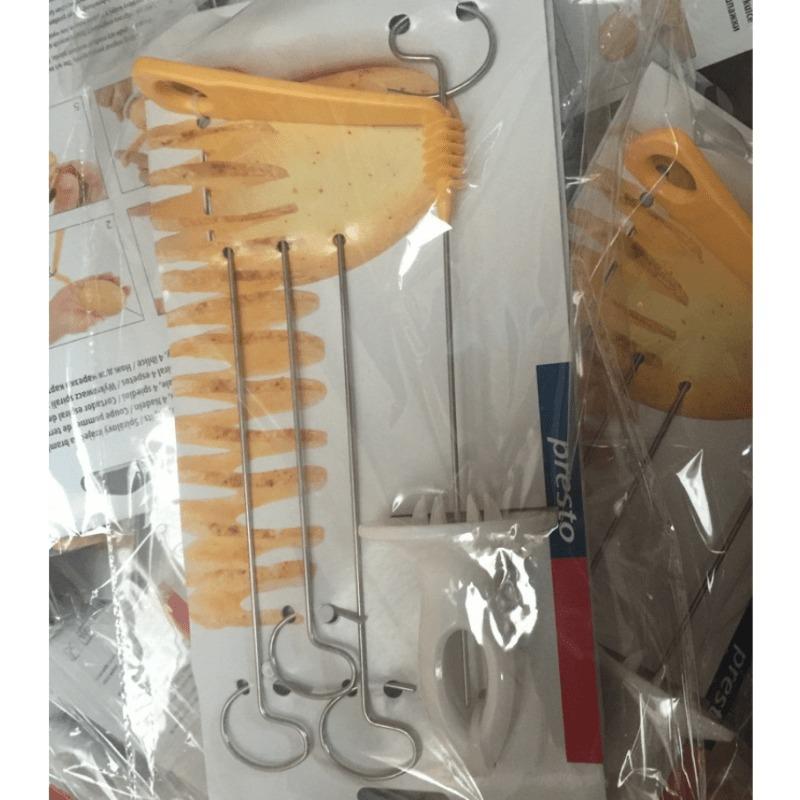 Nový spirálový kráječ brambor Twister Tornado 4 Spits, ruční drtič chipsů