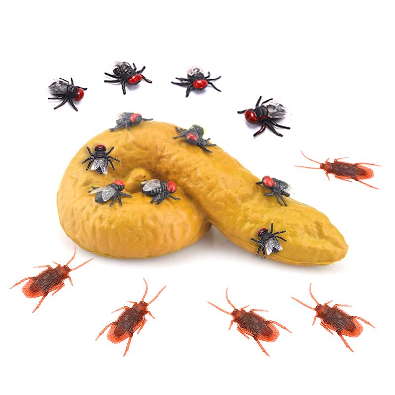 10Pcs/Lot Lifelike Model Simulation Fake Cock Bug Roaches Toy Prank Trick Toys