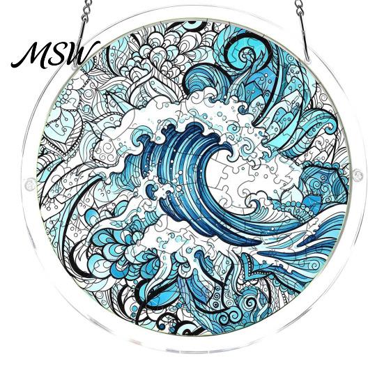 Light Refraction Sun Catcher Acrylic Puzzle Suncatcher, Colorful Window Hanging Ornament, 7.87 Inch Wall Art Decoration, Ideal for Gifting And
