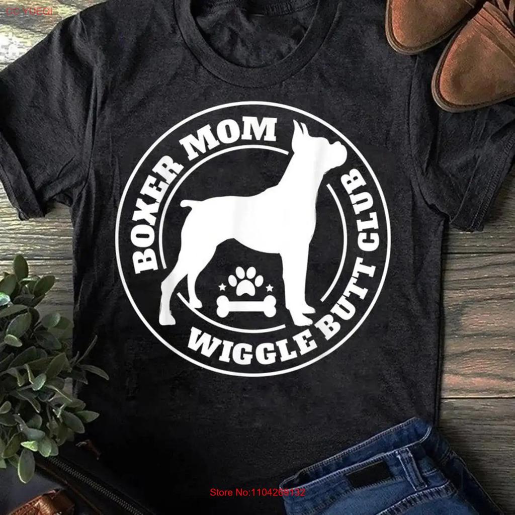 Boxer Mom Wiggle Butt Club T Shirt Dog For Love Vintage Stylish Top For Everyday Wear Unisex Versatile Streetwear