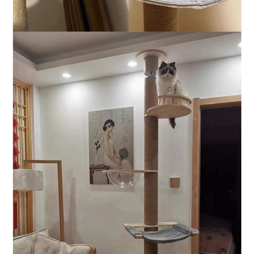 Tongtian pillar cat occupies a multi-layer integrated scratching column top and bottom space capsule cat frame cat small apartment hemp rope