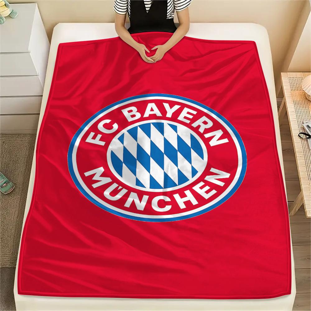 1 szt. Koc flanelowy z nadrukiem FC Bayern Monachium, Wysoka jakość, Na wszystkie pory roku, Wystrój domu, Ciepło i komfort, Idealny na prezenty świąteczne