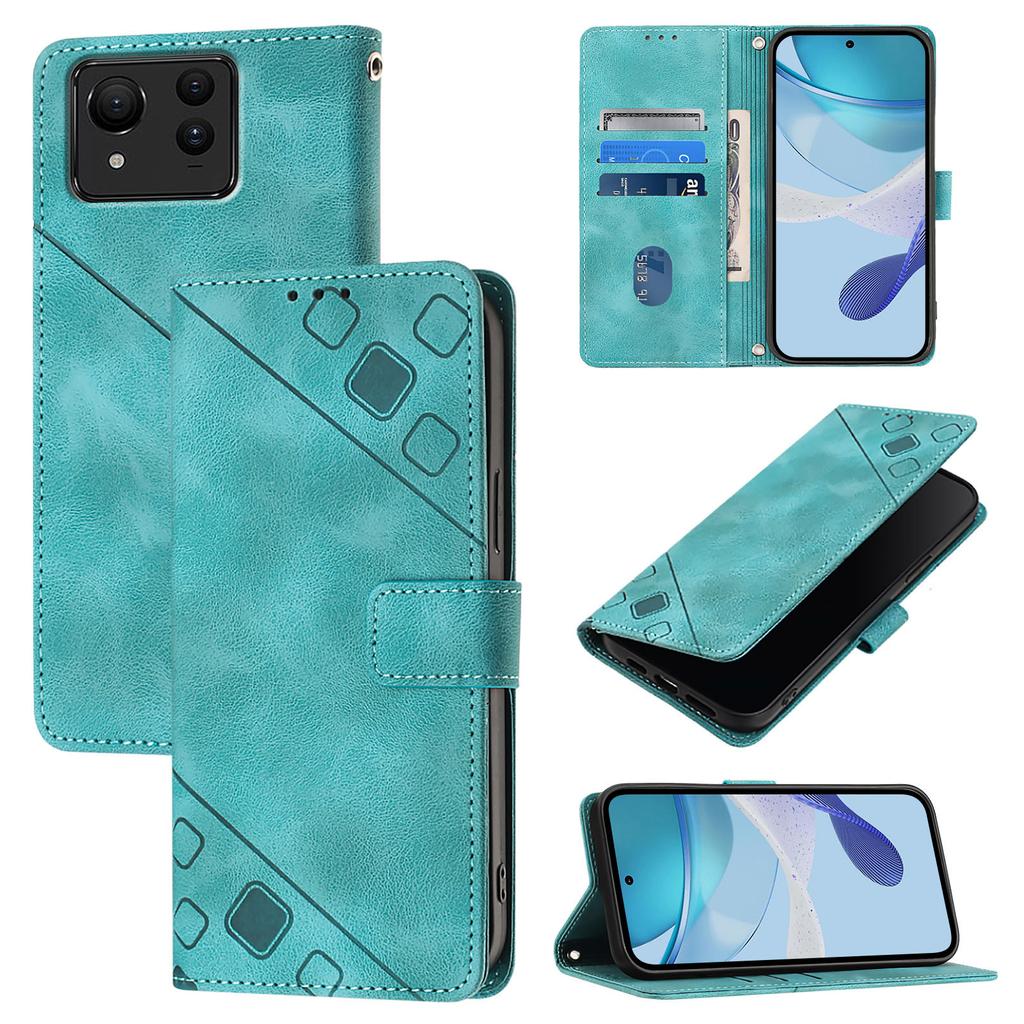 Fashionable Geometric-Patterned Wrist-Strap PU Leather Phone Wallet Case for Asus Zenfone 11 Ultra,12 Ultra,Asus ROG Phone 8,8 Pro,ROG Phone 9,9 Pro