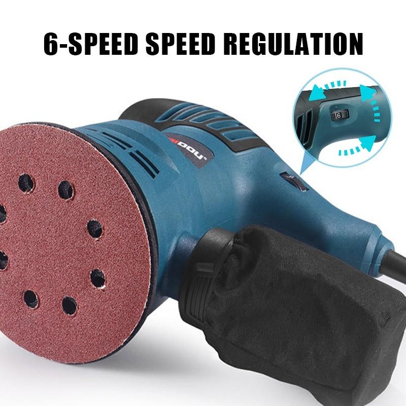 300W 5 Inch 6 Speed Regulation Polishing Sanding Machine Portable Car Polisher Random Orbital Air Sander