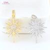 2PCS 24*29MM 14K Gold Color Brass Sun Star Shaped Charms Pendants Necklace Earrings Jewelry Making Supplies Accessories