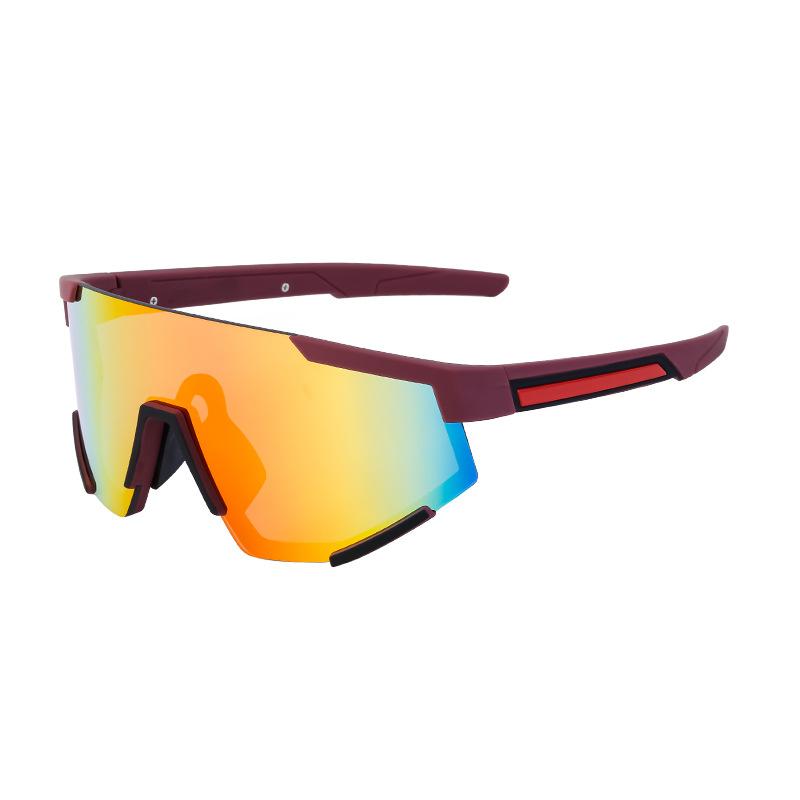 Fashion One-Piece Large-Frame Sunglasses, Men'S And Women'S Outdoor Cycling Sports Goggles, Colorful One-Piece Sunglasses