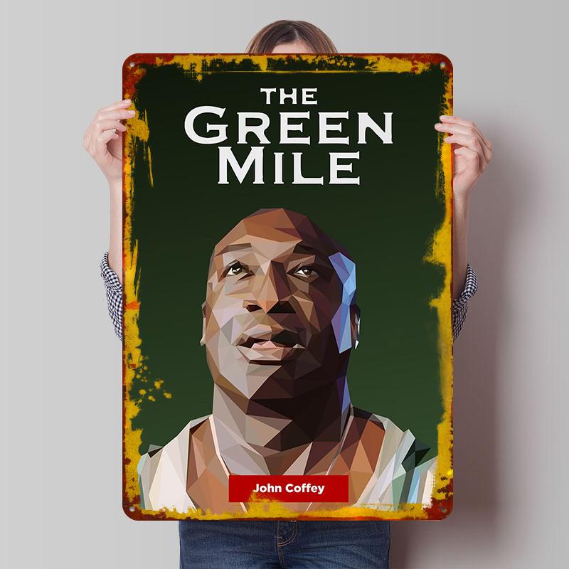 

The Green Mile John Coffey Poster Customized Wall Art Vintage Metal Signs Retro Tin Plaque for Man Cave House Decor Coffee Bar 20x30cm（7.8x11.8inch）