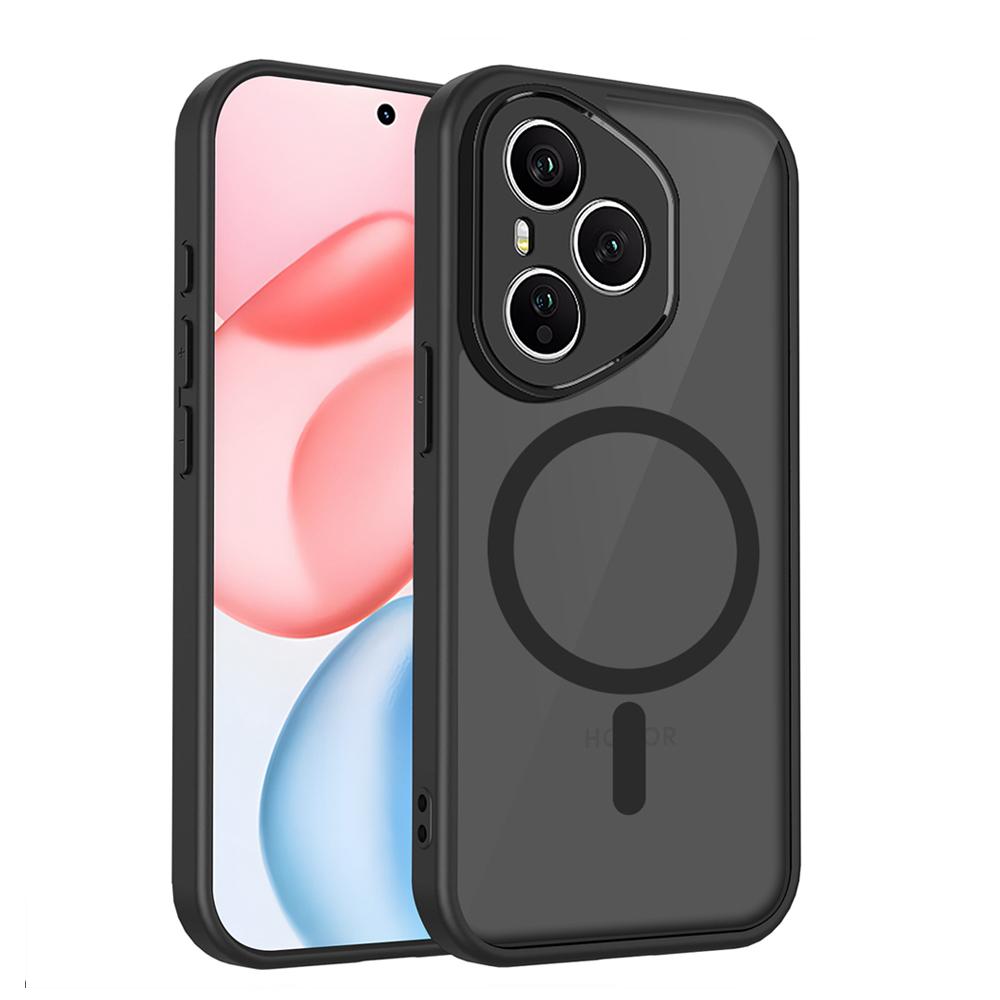 KEYSION Magnetische Handyhülle für HONOR 400 Pro 5G Silikon+PC Matt Durchscheinend Klar Stoßfest Rückseite für Honor 400 Lite 5G