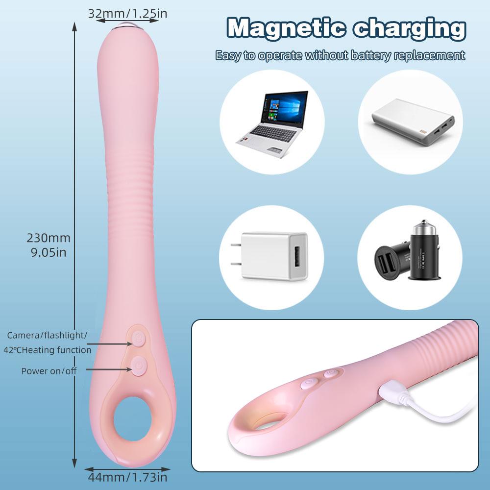 Wireless Dildo Vibrator with Camera G Spot Sex Toys for Women Men Heating Endoscope Vibrator App Clitoral Anal Stimulation 18+