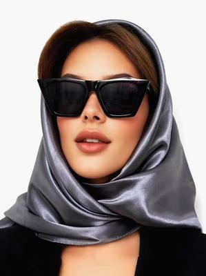 Square Satin Scarf 90cm Lightweight Smooth Fabric Headscarf Neck Wrap Hair Accessory for Women and Men