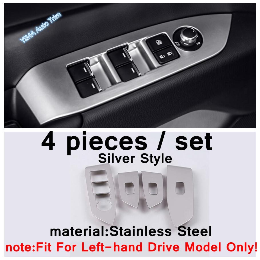 Door Handle Bowl / Window Lift Button / Water Cup Holder Cover Trim For Mazda CX-5 2017 - 2024 Silver Car Interior Accessories
