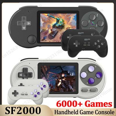 Sf2000 3 Inch Handheld Game Console Built-in 6000 Retro Games 1500mah Portable Game Players For Fc Gba Birthday Gift For Kids