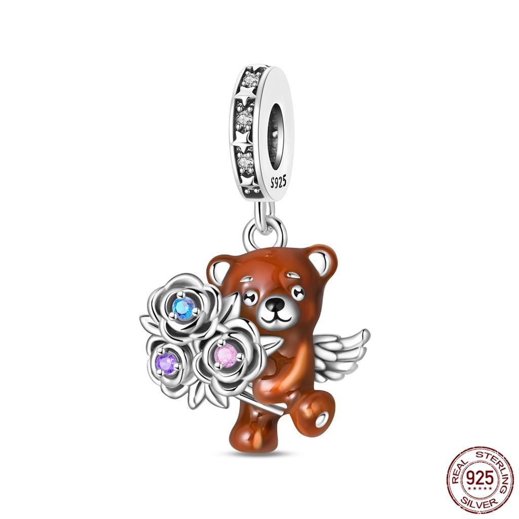 Copper Elephant Gathering Panda Pendant Charms Beads Fitoriginal Bracelet Diy Birthday Jewelry Gifts For Women