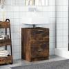 VidaXL Meuble d'évier chêne fumé 40x37x59 cm bois d'ingénierie, armoire de salle de bain, armoire de rangement salle de 848105