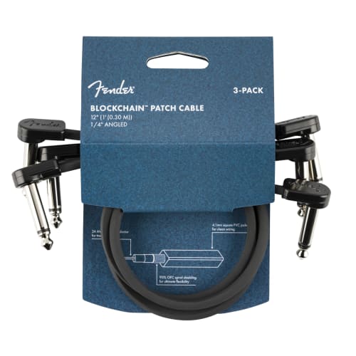 

Fender/Blockchain 12 Patch Cable 3-pack Angle/Angle Fender patch cable set of 3