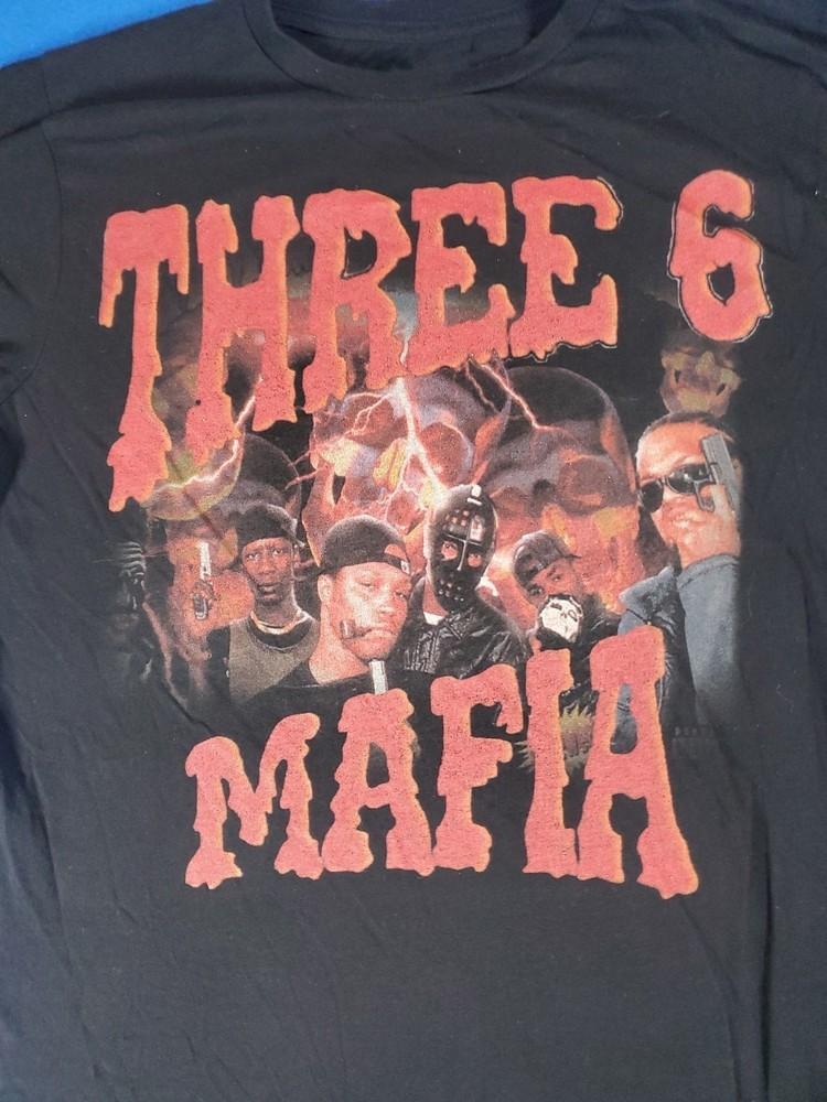 Футболка Hip Hop Collection Three 6 Mafia Черная Унисекс S-5XL 1G0338 Унисекс Футболка XL