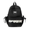 Zaino con Ricamo a Fiocco Pizzo di Nylon Borsa Scolastica per Studenti