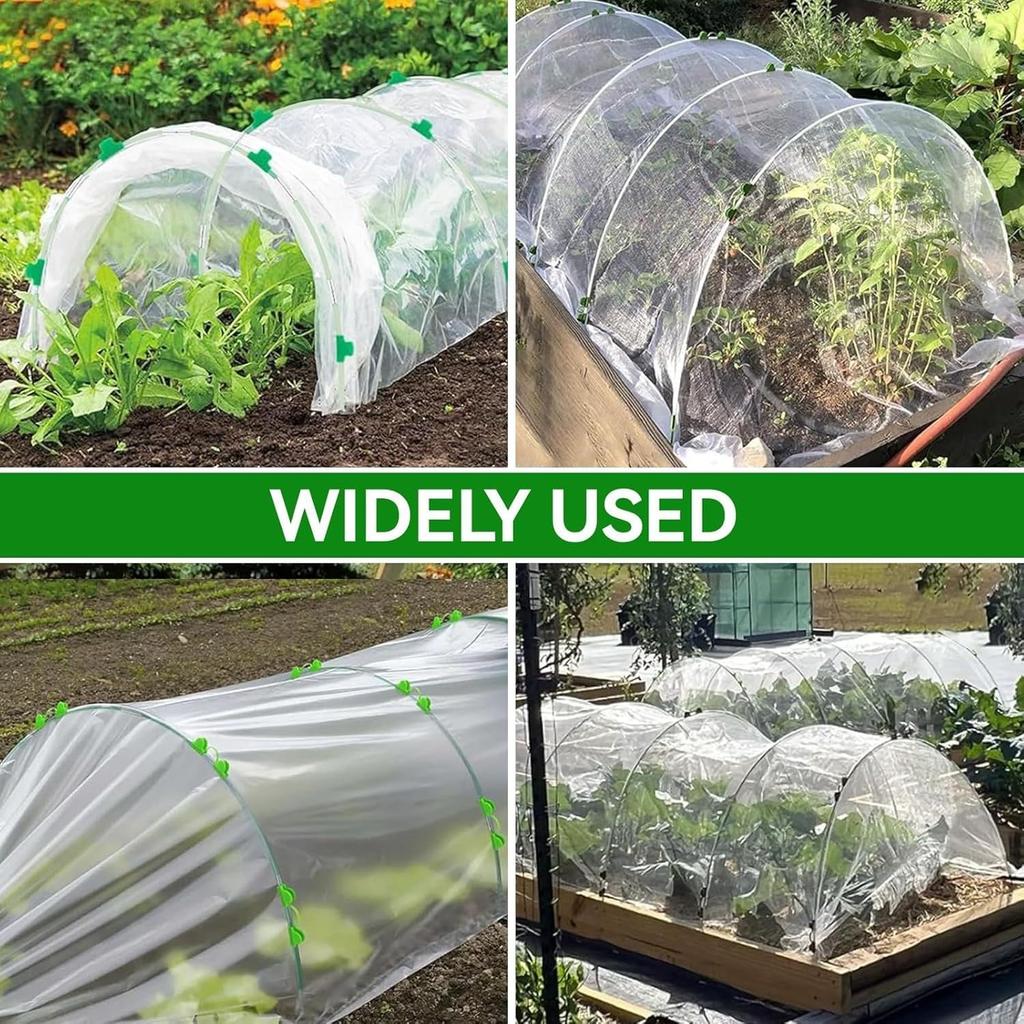 Gartenbogen-Kit mit Handschuhen & 30 Stück Heringen - Verstellbare Pflanzenstütze für Hochbeete, Gewächshaustunnel, Frostschutz - Fiberglasstangen