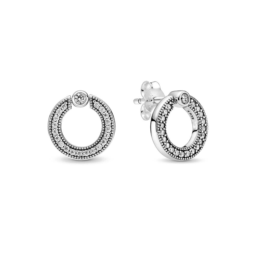 925 Sterling Silver Stud Earrings Set Circle/Zircon/Pearl/Daisy/Teardrop/Soccer Design Multi-Style Vintage Jewelry for Women