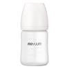 MOYUUM Glasflasche mit Silikonbeschichtung für Babys, 150 ml, ab 1 Monat, Weiter Hals, Rundes Loch, Modell 2025