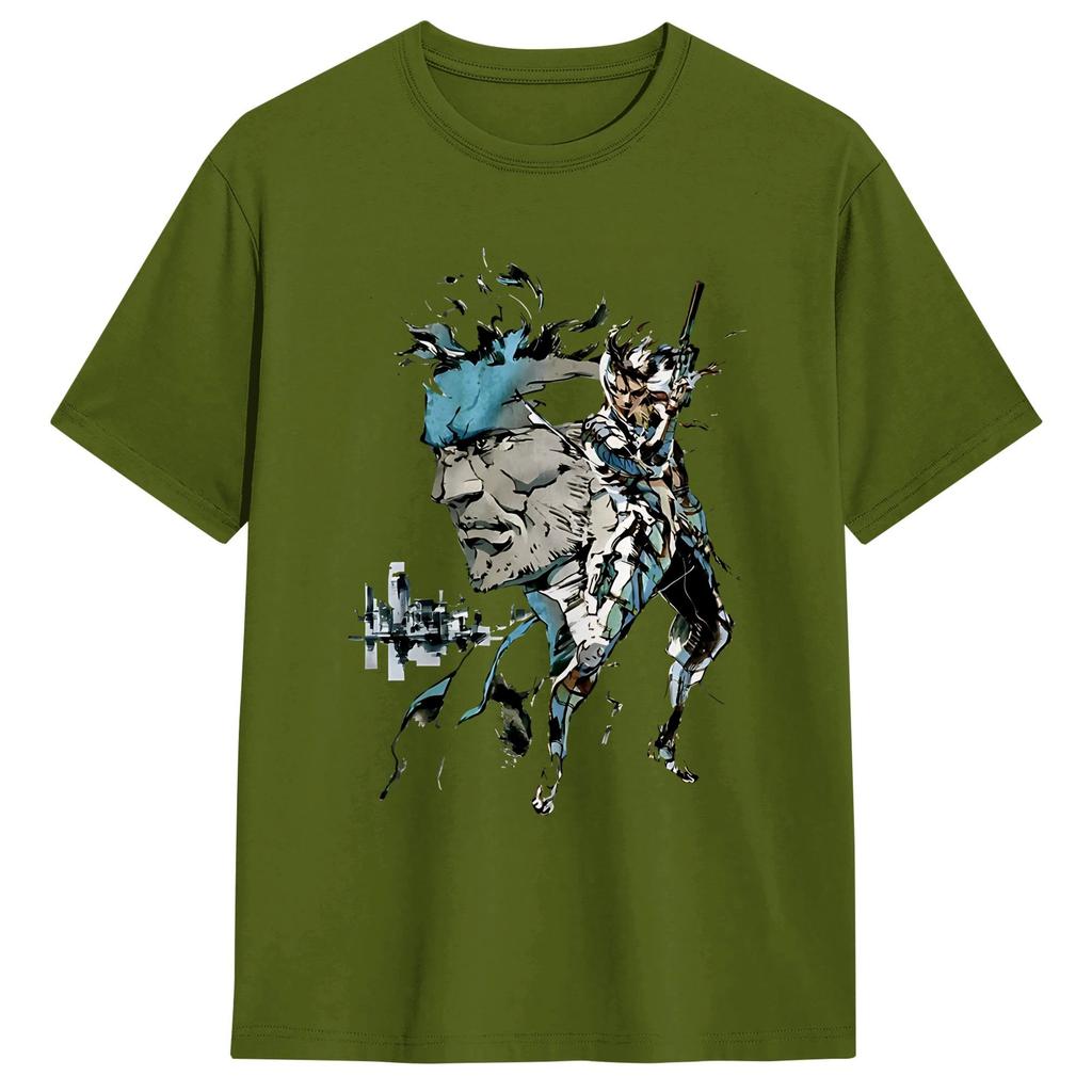 Unisex T-shirt Metal Gear Solid Snake MGS Crazy Ren Bomull T-shirt Kortärmad T-shirt Rundhalsad Kläder 4XL 5XL 6XL