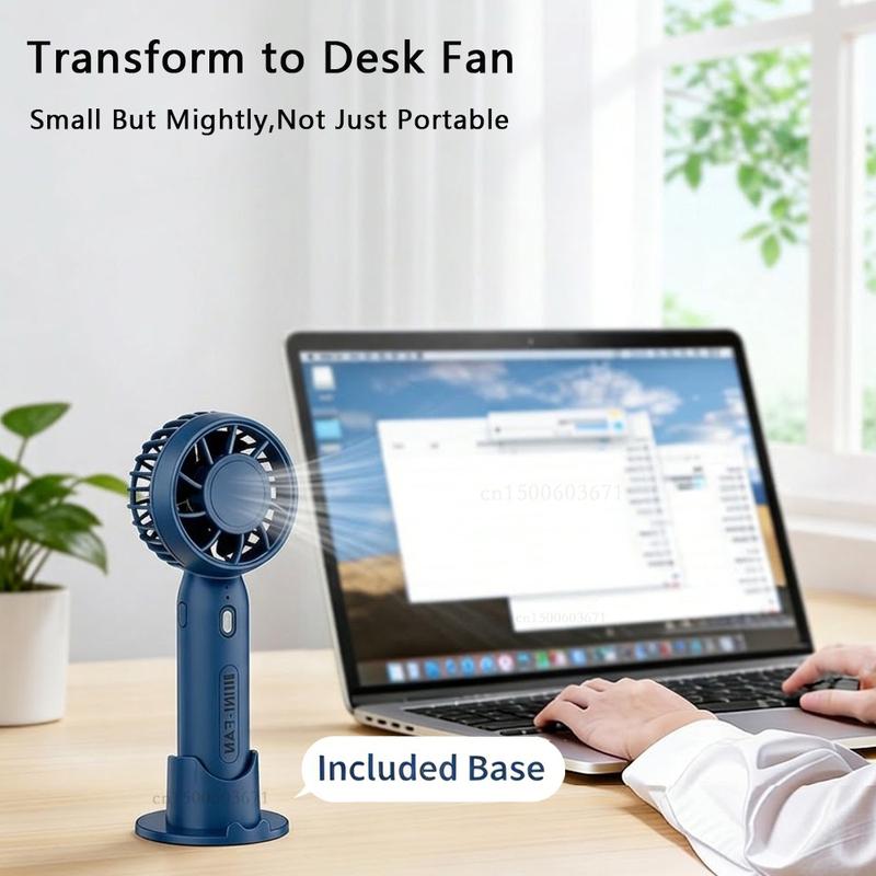Portable Mini Handheld Fan USB Hand Fan Rechargeable Portable Outdoor Small Pocket Fan 3 Speed Mini Desk Fan with Phone Stand