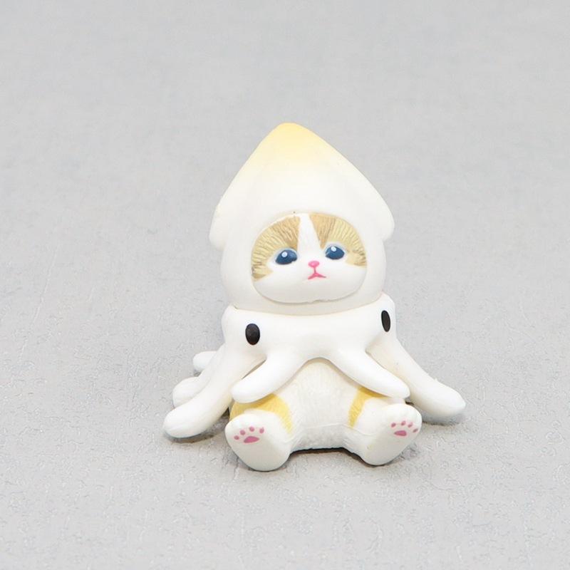 Mofusand Cat Marine Life Series Blind Box Mini Action Figure Octopus Penguin Desktop Model Ornaments Children's Christmas Gift