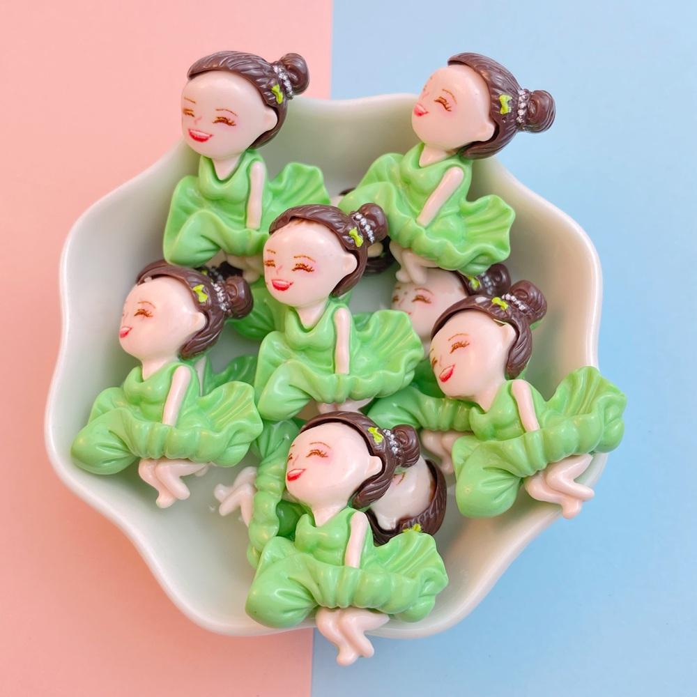 10Pcs New Cute Resin Ballet Dance Girl Series Flat Back Parts Embellishments For Hair Bows Accessories