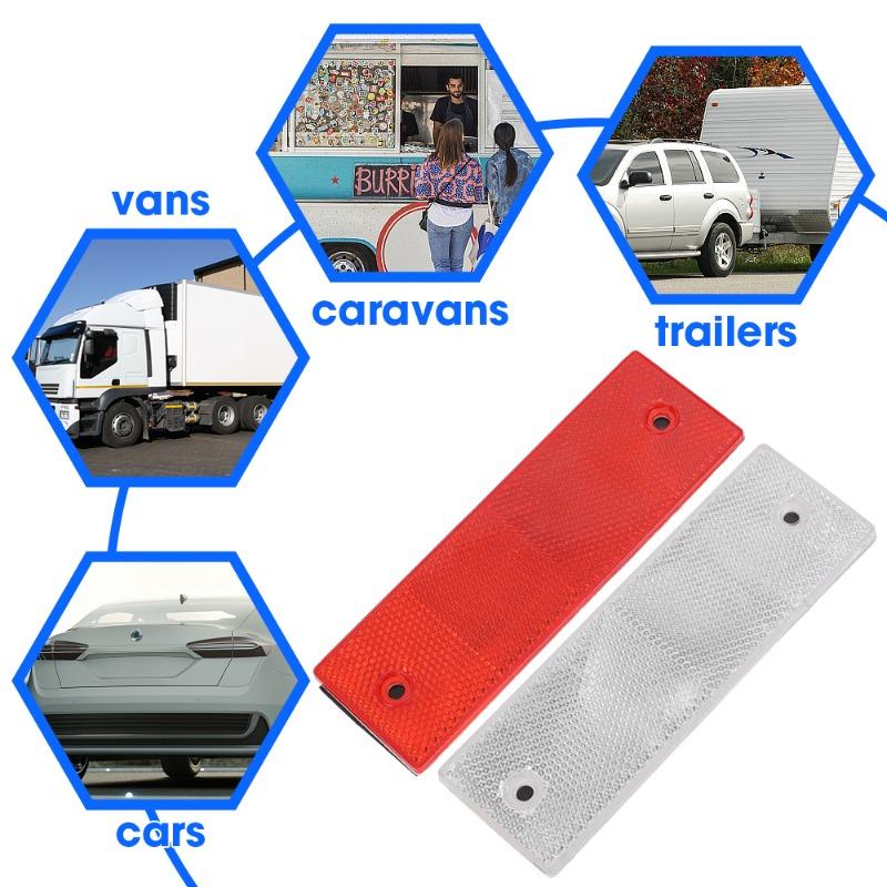 Reflective Strips Night Safety Warning Tape Plastic Truck Reflective Stickers Red and White Reflector Decorative Stickers 1-5PCS