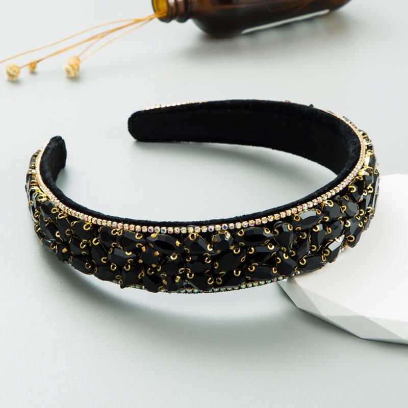 Kingcome New Fashion Personality Rhinestone Headbands Ins Style Versatile Baroque Full Diamond Headband Hair Accessories
