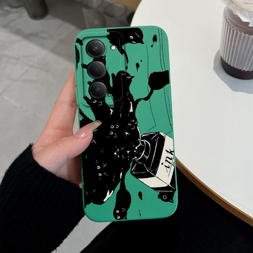 Premium Protective Case For Redmi 15 10 11 15C 12C 10C Note 14 Pro Plus 14S Beautiful Brown Leaf Patterns Liquid Silicone Phone Cover For Redmi Casing