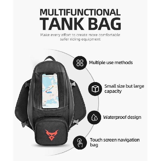 Waterproof Magnetic Motorcycle oil Fuel Tank Bag Navigation Universal Motorbike Riding Cycling Tool Backpack Portable