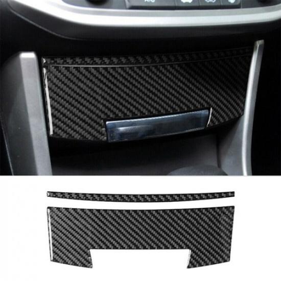 2PC For Honda Accord 13-17 Carbon Fiber Interior Central Storage Box Cover Trim~