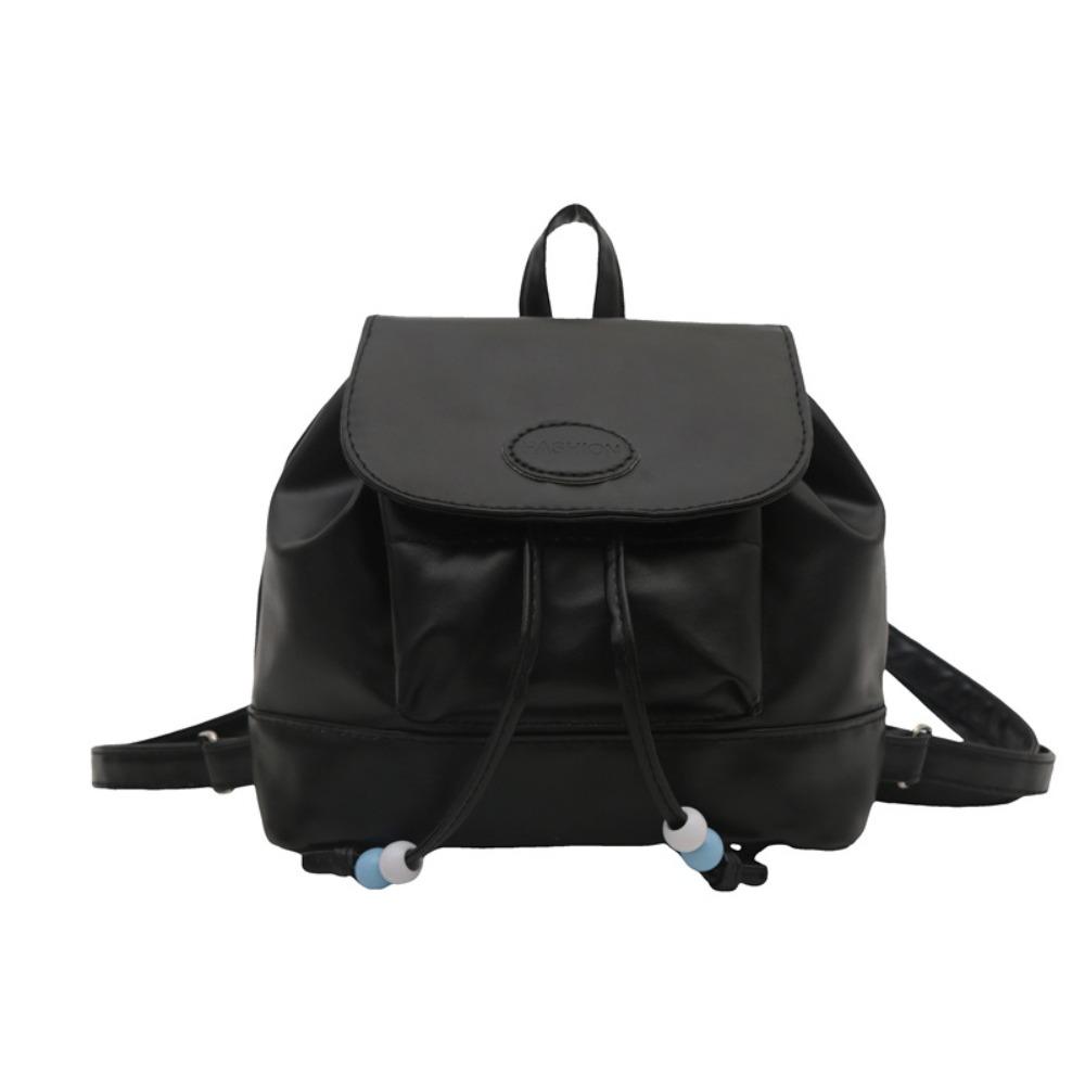 

Маленький рюкзак из ПУ кожи однотонный Y2K рюкзак ретро сумка через плечо подарок чёрный