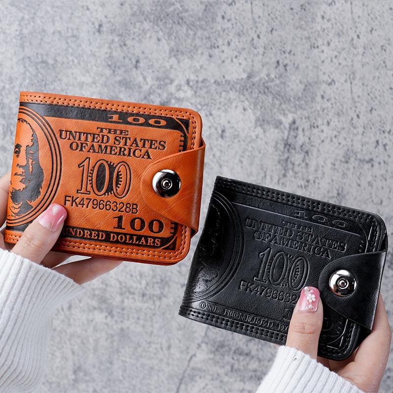 Retro PU Men's Multi-Slot Wallet: Dollar Holder, Card Organizer, and Driver's License Short Wallet.