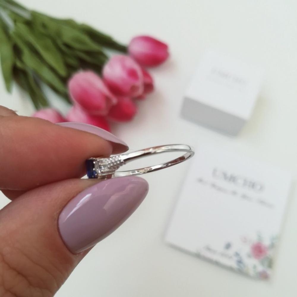 Blaue ovale Saphirringe für Frauen, runde weiße Zirkonia, 925er Sterlingsilber, Mädchenringe