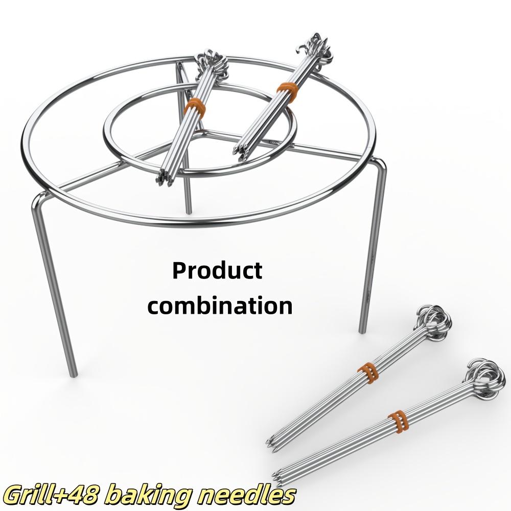 1 Set Edelstahl Grill & Spieße, 12/24/36/48 Stück Nadel, BBQ Set, Heißluftfritteuse, Backofen, Grill, Spieße, Küchenzubehör