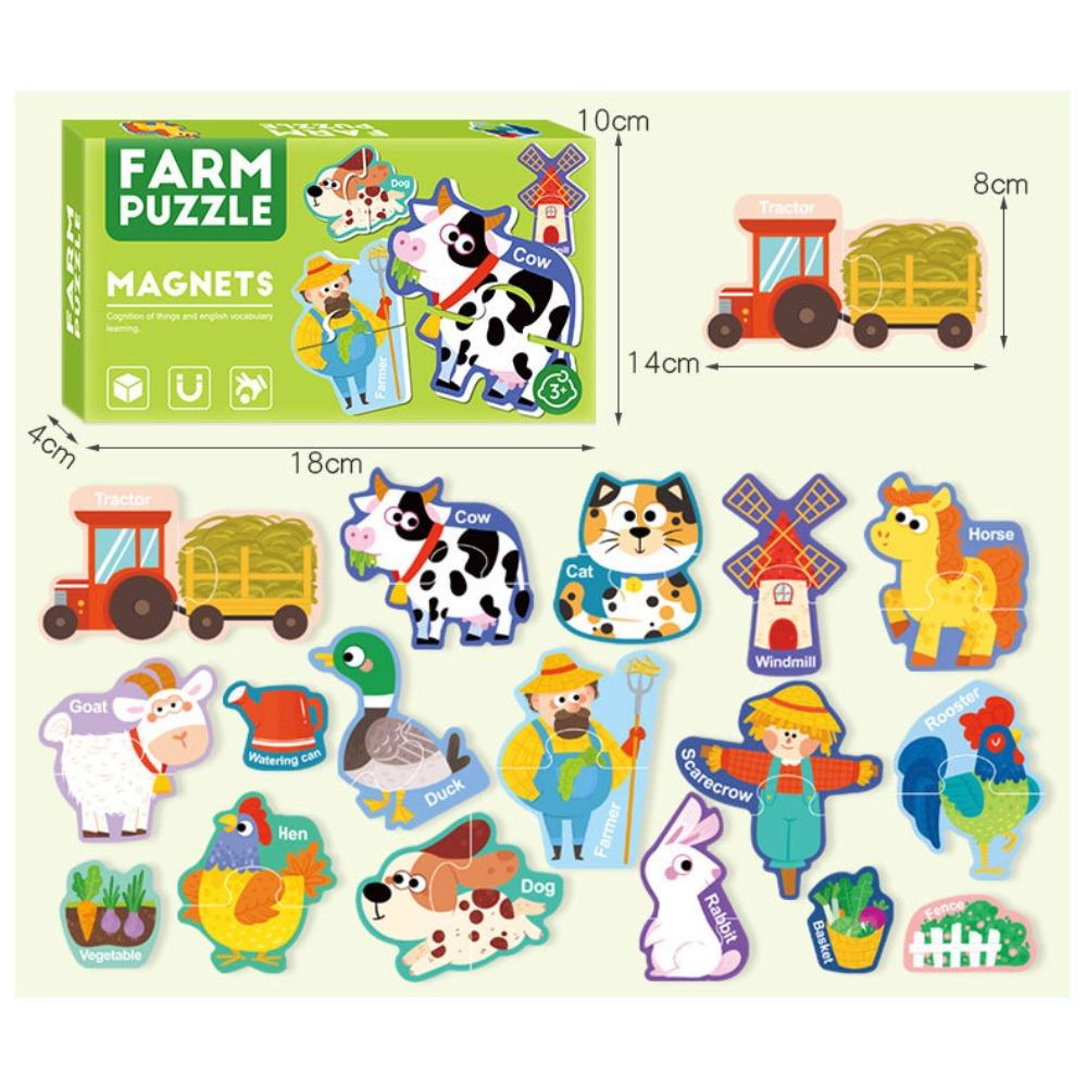 Montessori Fridge Magnets Matching Puzzle Animal Magnets Early Education