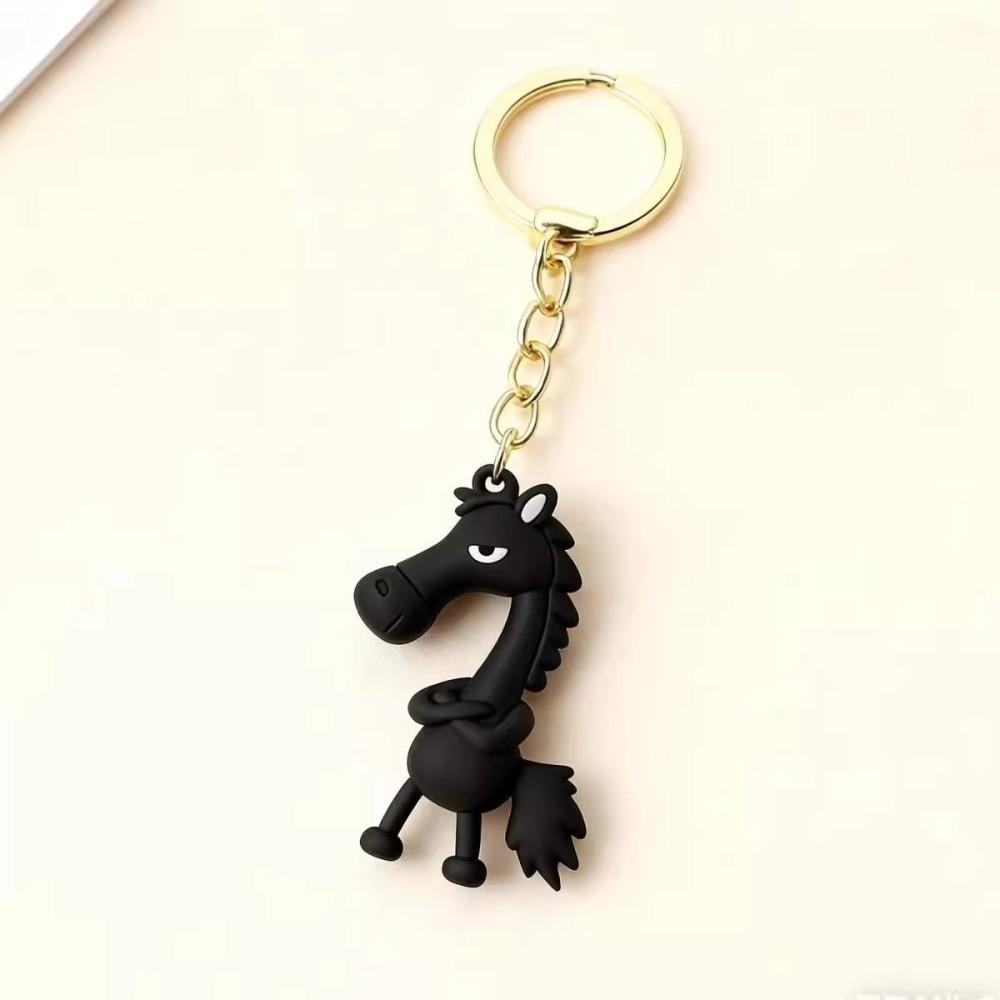 Chinese Mascot Dolls Horse Pendant Keychain The Chosen Black Horse Bag Pendant  Christmas Gifts