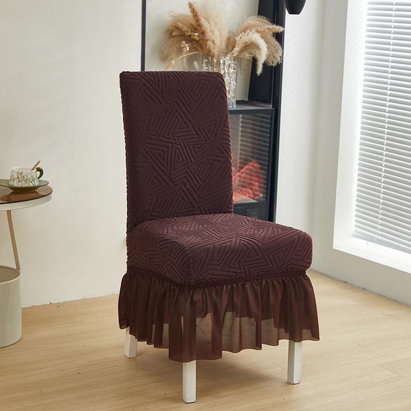 Thickened Jacquard Chair Cover One-Piece Elastic All-Inclusive Chair Cover Hotel Restaurant Stool Dust Cover Universal