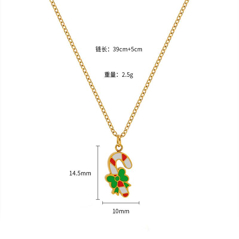 Christmas Cartoon Oil Dripping Elk Snowman Bell Necklace, Creative Design Gift Versatile Item Pendant Woman