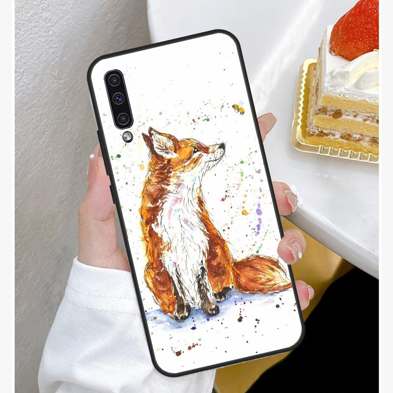 Watercolor Painting The Fox Phone Case For Samsung Galaxy A50 A70 A02S A20S A21S A52S A12 A32 A52 A72 A51 A71 Cover