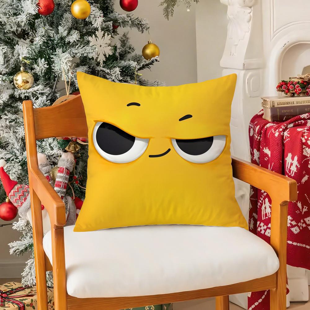 Funny And Quirky Personalized Emojis Pillow Case Comfort Sofa Bed Silky Elegant Invisible Zipper Decorative Cushion Cover