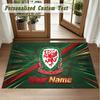 Crystal Velvet Square Rug Custom NameWales Rugby Pattern Non Slip Home Floor Decor Rug