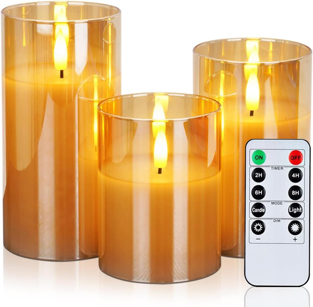 3PCS LED Candle Light Battery Operated Remote Control Flameless Candle Lights For Home Party Bedroom Decoration Candles