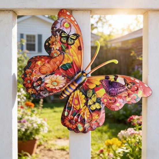 3Pcs Colorful Butterfly Wall Decoration, Weather-proof Butterfly Shape Wall Art, Metal Butterfly Hanging Ornament for Home, Garden, Yard, Patio
