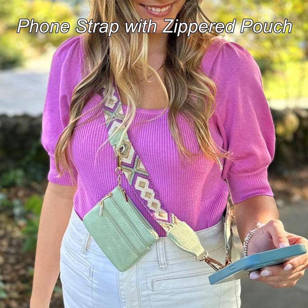 with Wallet Mobile Phone Strap With Zipper Pocket Phone Accessories Gifts Mobile Phone Organizer