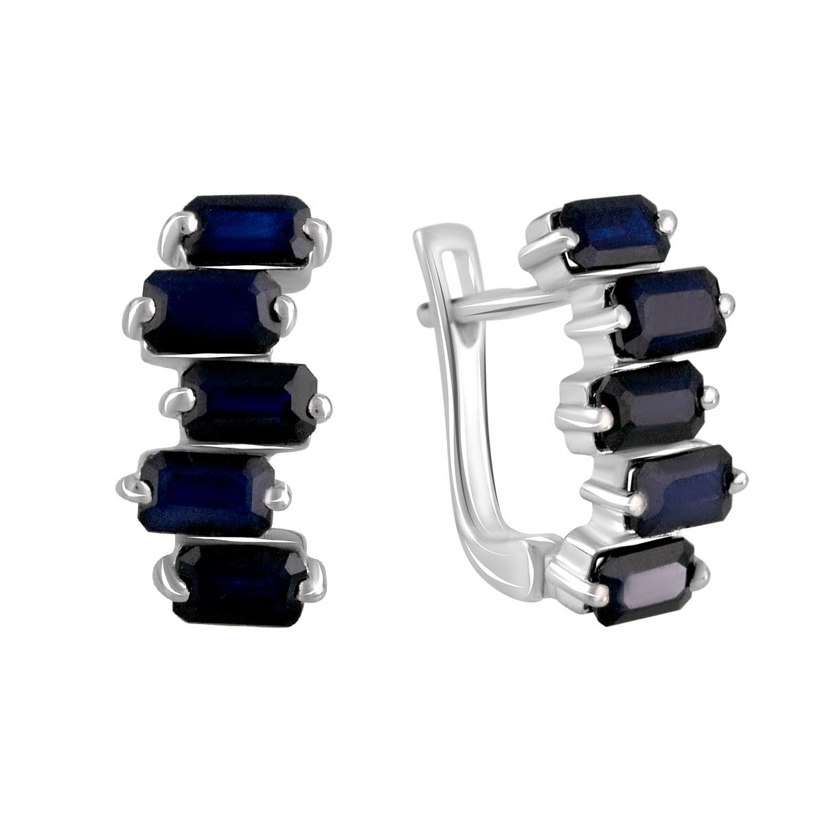 

Срібні сережки з натуральним сапфіром 4.117ct (2112723) сапфіровий