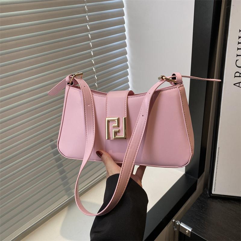 

Новый модный тренд Универсальная повседневная сумка-мессенджер однотонная простая на плечо подмышку Премиальная сумочка розовый